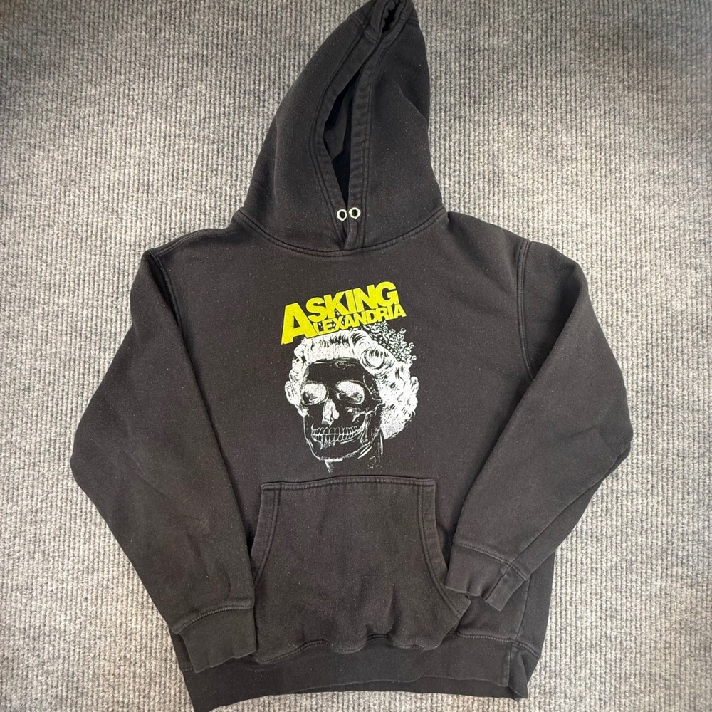 Asking Alexandria hoodie men's Medium black emo Y2K metal hardcore